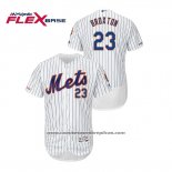Camiseta Beisbol Hombre New York Mets Keon Broxton 150th Aniversario Patch Autentico Flex Base Blanco