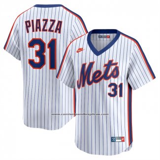 Camiseta Beisbol Hombre New York Mets Mike Piazza Cooperstown Collection Limited Blanco