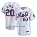 Camiseta Beisbol Hombre New York Mets Pete Alonso 2024 World Tour London Series Primera Limited Blanco