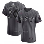 Camiseta Beisbol Hombre New York Mets Pete Alonso City Connect Elite Gris