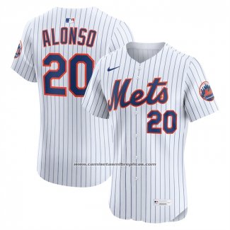 Camiseta Beisbol Hombre New York Mets Pete Alonso Home Elite Blanco