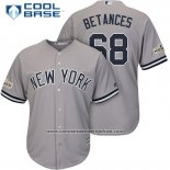 Camiseta Beisbol Hombre New York Yankees 2017 Postemporada Dellin Betances Gris Cool Base