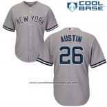 Camiseta Beisbol Hombre New York Yankees 26 Tyler Austin Gris Cool Base