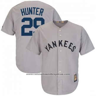 Camiseta Beisbol Hombre New York Yankees Catfish Hunter Gris Cooperstown Collection