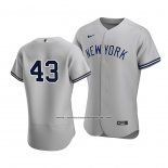 Camiseta Beisbol Hombre New York Yankees Jonathan Loaisiga Autentico Road Gris