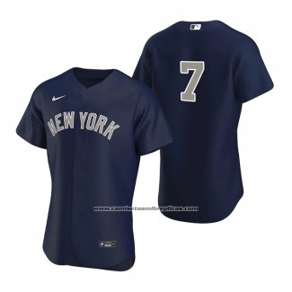 Camiseta Beisbol Hombre New York Yankees Mickey Mantle Autentico Alterno 2020 Azul