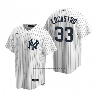 Camiseta Beisbol Hombre New York Yankees Tim Locastro Replica Primera Blanco