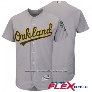 Camiseta Beisbol Hombre Oakland Athletics Gris Flex Base