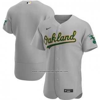 Camiseta Beisbol Hombre Oakland Athletics Road Autentico Gris