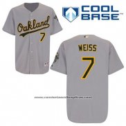 Camiseta Beisbol Hombre Oakland Athletics Walt Weiss 7 Gris Cool Base