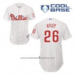 Camiseta Beisbol Hombre Philadelphia Phillies Chase Utley 26 Blanco Primera Cool Base