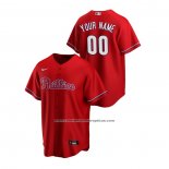 Camiseta Beisbol Hombre Philadelphia Phillies Personalizada Replica Alterno Rojo