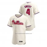 Camiseta Beisbol Hombre Philadelphia Phillies Scott Kingery Autentico 2020 Alterno Crema