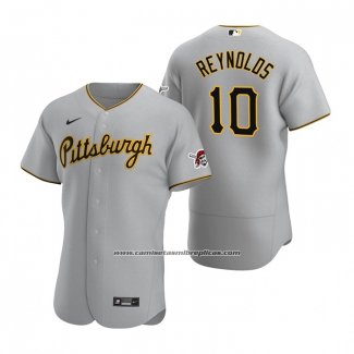 Camiseta Beisbol Hombre Pittsburgh Pirates Bryan Reynolds Autentico Road Gris