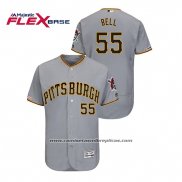 Camiseta Beisbol Hombre Pittsburgh Pirates Josh Bell 150th Aniversario Patch Autentico Flex Base Gris