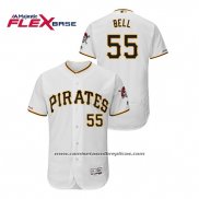 Camiseta Beisbol Hombre Pittsburgh Pirates Josh Bell 150th Aniversario Patch Flex Base Blanco