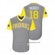 Camiseta Beisbol Hombre San Diego Padres Austin Hedges 2018 LLWS Players Weekend Hedgey Gris