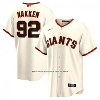 Camiseta Beisbol Hombre San Francisco Giants Alyssa Nakken Primera Replica Crema