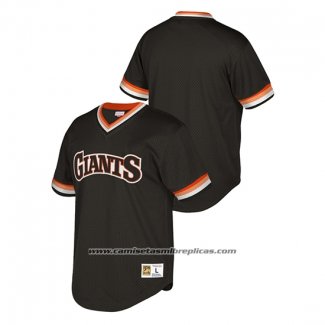 Camiseta Beisbol Hombre San Francisco Giants Cooperstown Collection Mesh Wordmark V-Neck Negro