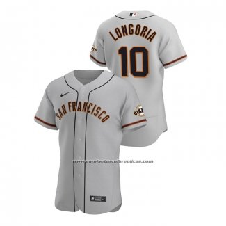 Camiseta Beisbol Hombre San Francisco Giants Evan Longoria Autentico 2020 Road Gris