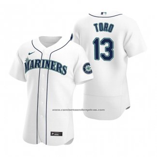 Camiseta Beisbol Hombre Seattle Mariners Abraham Toro Autentico Primera Blanco