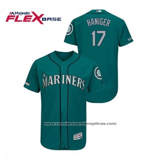 Camiseta Beisbol Hombre Seattle Mariners Mitch Haniger 150th Aniversario Patch Autentico Flex Base Verde