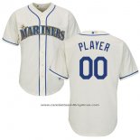 Camiseta Beisbol Hombre Seattle Mariners Personalizada Blanco2