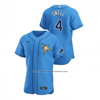 Camiseta Beisbol Hombre Tampa Bay Rays Blake Snell Autentico 2020 Alterno Azul