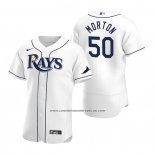 Camiseta Beisbol Hombre Tampa Bay Rays Charlie Morton Autentico Primera Blanco