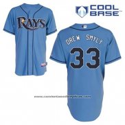 Camiseta Beisbol Hombre Tampa Bay Rays Drew Smyly 33 Azul Alterno Cool Base