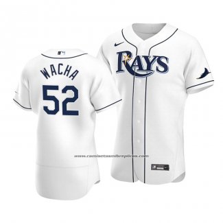 Camiseta Beisbol Hombre Tampa Bay Rays Michael Wacha Autentico Primera Blanco