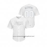 Camiseta Beisbol Hombre Tampa Bay Rays Personalizada 2019 Players Weekend Replica Blanco