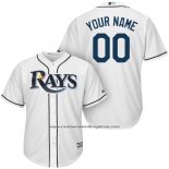 Camiseta Beisbol Hombre Tampa Bay Rays Personalizada Blanco