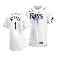 Camiseta Beisbol Hombre Tampa Bay Rays Willy Adames Autentico Primera 2020 Blanco