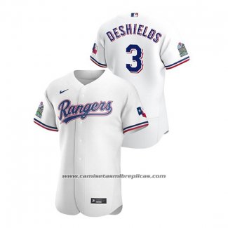 Camiseta Beisbol Hombre Texas Rangers Delino Deshields Autentico 2020 Primera Blanco