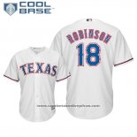 Camiseta Beisbol Hombre Texas Rangers Drew Robinson Cool Base Primera Blanco