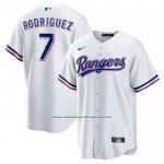 Camiseta Beisbol Hombre Texas Rangers Ivan Rodriguez Retired Primera Replica Blanco