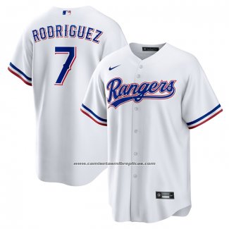 Camiseta Beisbol Hombre Texas Rangers Ivan Rodriguez Retired Primera Replica Blanco