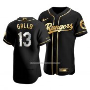 Camiseta Beisbol Hombre Texas Rangers Joey Gallo Golden Edition Autentico Negro