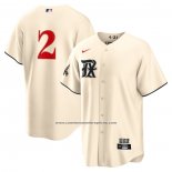 Camiseta Beisbol Hombre Texas Rangers Marcus Semien 2023 City Connect Replica Crema