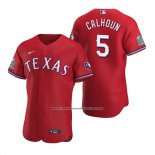 Camiseta Beisbol Hombre Texas Rangers Willie Calhoun Scarlet Autentico Alterno