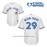 Camiseta Beisbol Hombre Toronto Blue Jays Devon Travis 29 Blanco Primera Cool Base