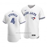 Camiseta Beisbol Hombre Toronto Blue Jays George Springer Autentico Primera Blanco