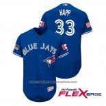 Camiseta Beisbol Hombre Toronto Blue Jays J.a. Happ 2018 Stars & Stripes Flex Base Azul