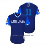 Camiseta Beisbol Hombre Toronto Blue Jays Kevin Pillar 2018 LLWS Players Weekend Kp Azul