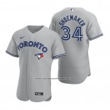 Camiseta Beisbol Hombre Toronto Blue Jays Matt Shoemaker Autentico 2020 Road Gris