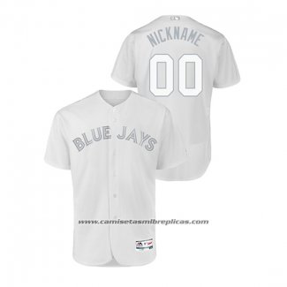 Camiseta Beisbol Hombre Toronto Blue Jays Personalizada 2019 Players Weekend Autentico Blanco