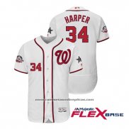 Camiseta Beisbol Hombre Washington Nationals Bryce Harper 2018 All Star Flex Base Blanco
