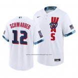 Camiseta Beisbol Hombre Washington Nationals Kyle Schwarber 2021 All Star Replica Blanco