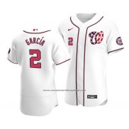 Camiseta Beisbol Hombre Washington Nationals Luis Garcia Autentico Alterno Blanco